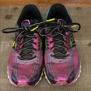 Brooks Women's Pink and Green Running Shoes